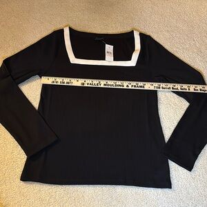 Ann Taylor color block square neck top
